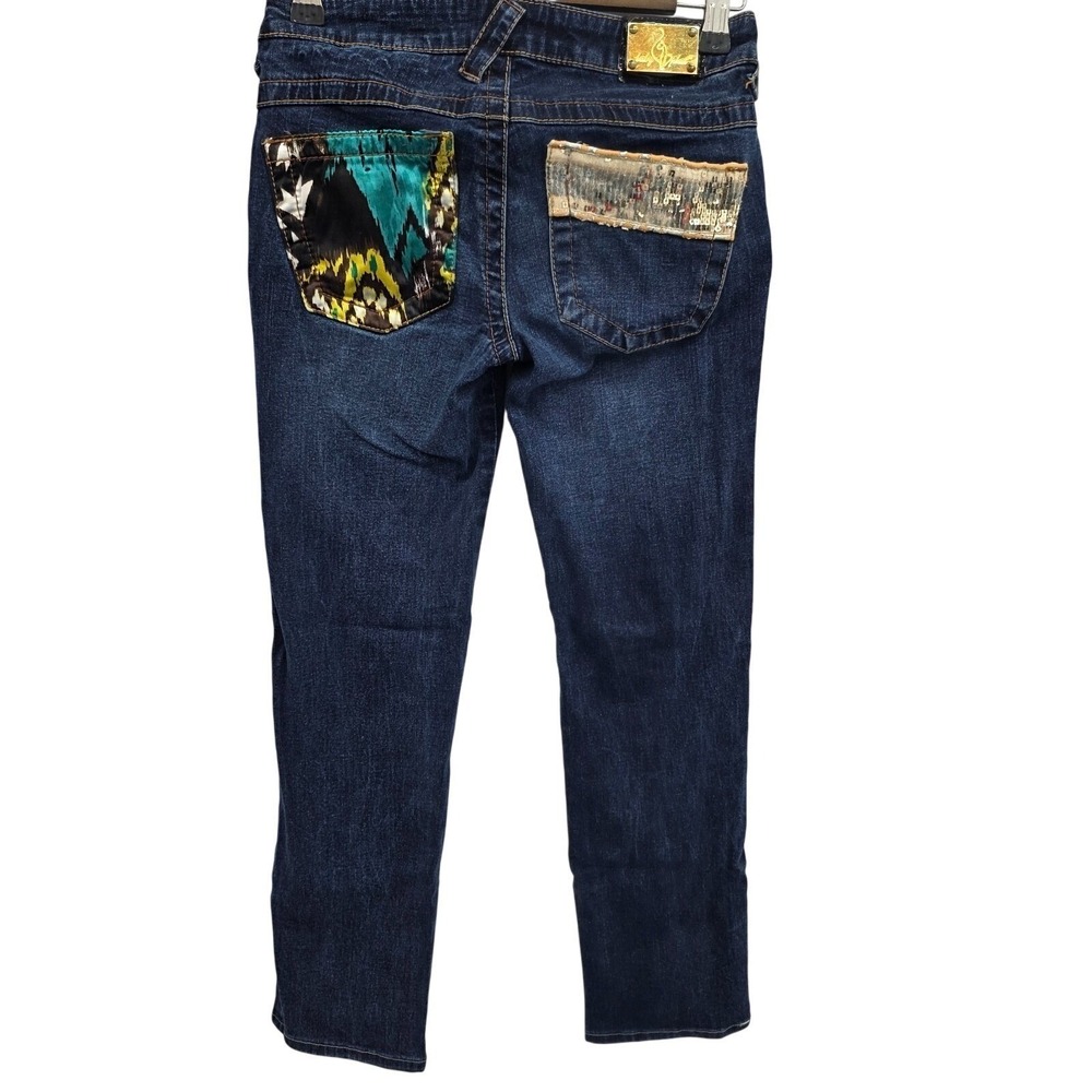 Baby Phat Jeans Y2K Low‎ Rise Embellished Pocket Dark Wash Denim 0 Vintage